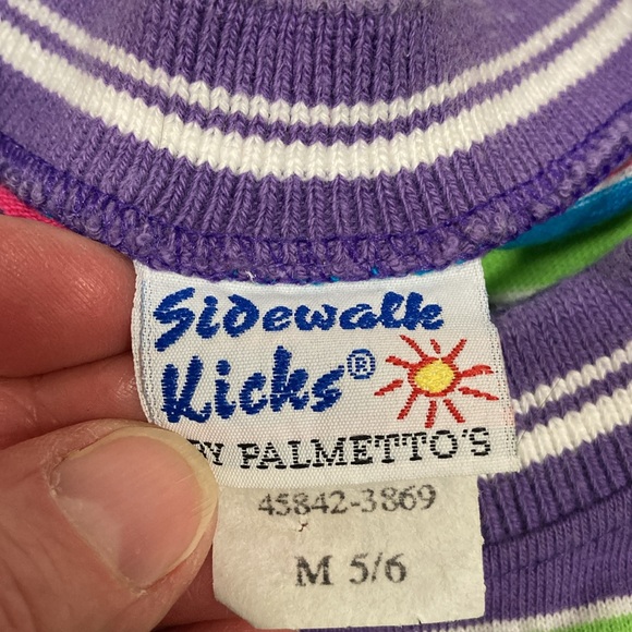 Vintage 80’s sidewalk kicks palmetto striped crew neck belly tank medium 5/6 - Picture 5 of 6